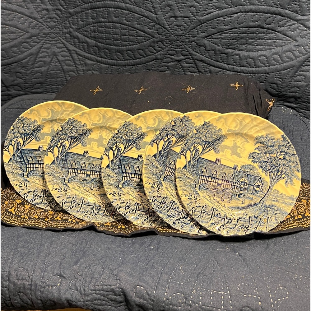 Shakespeares Country, set of five small plates by Royal Essex made in England